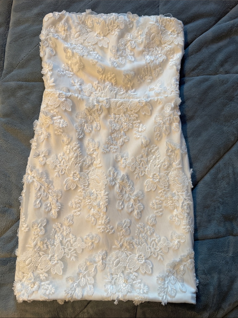 Altar'd State Strapless White Floral Dress